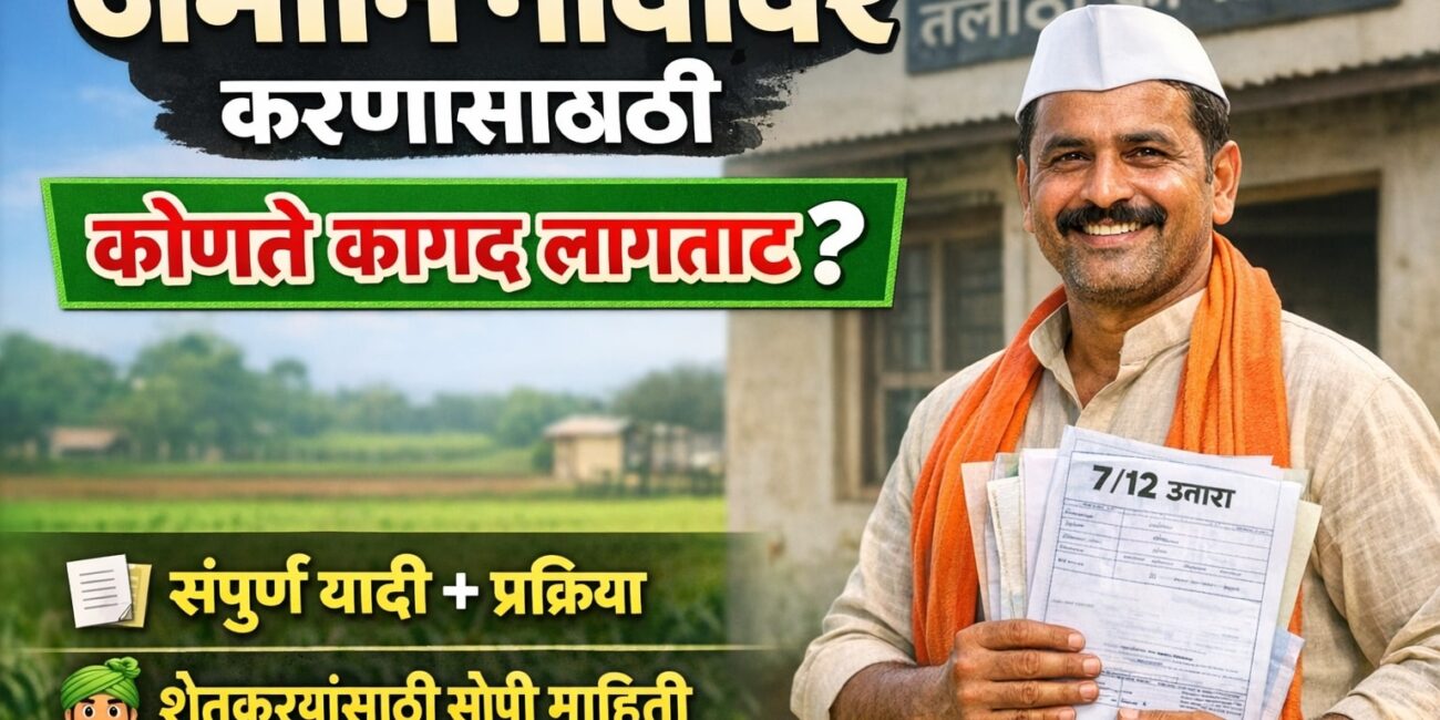 jamin navavr karnyasathi konti kagdptre lagtat